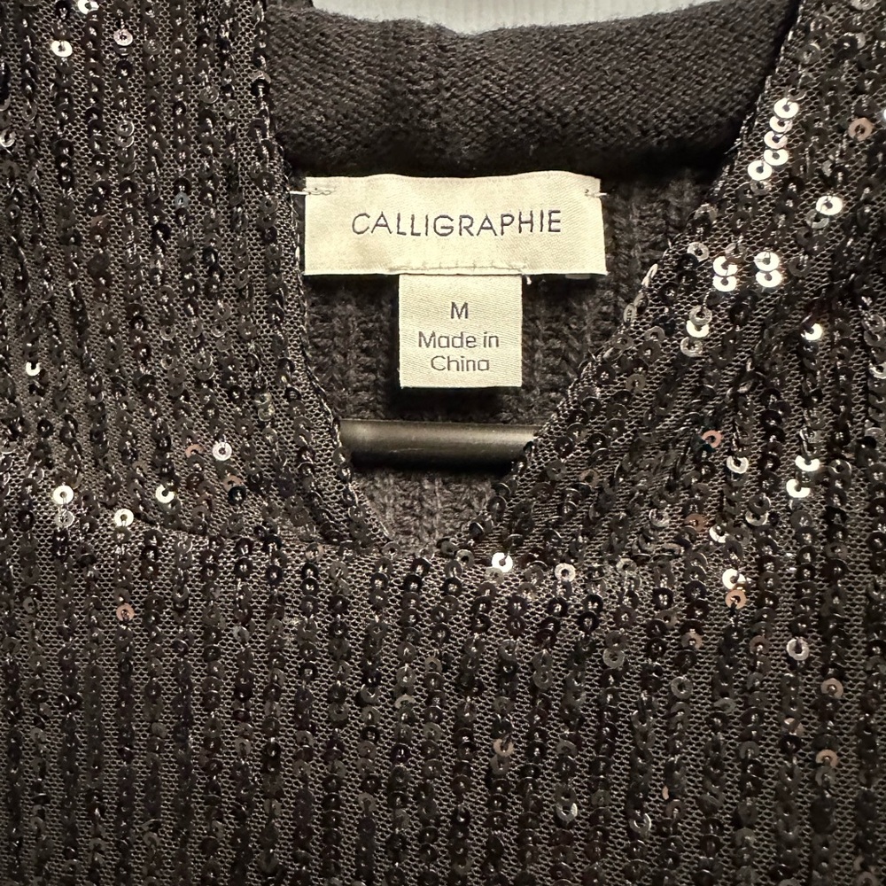 Sequin Black Sweater Cardigan - Picture 2 of 3